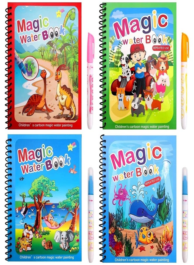 Whitecloud TRANSFORMING HOMES Magic Water Coloring Drawing Painting Books Doodle Coloring Children Reusable Baby Drawing Book with Pen MWB1 Multicolor Pack of (4) - Image 1